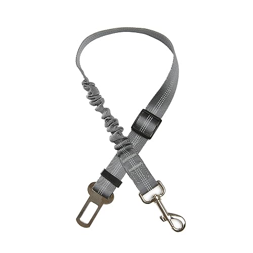 Hunde-Sicherheitsgurt für Auto, verstellbares, elastisches Spanngurt, robust, langlebig, 360 Grad drehbar, reflektierend, einfach zu bedienen (grau) von THE ONE