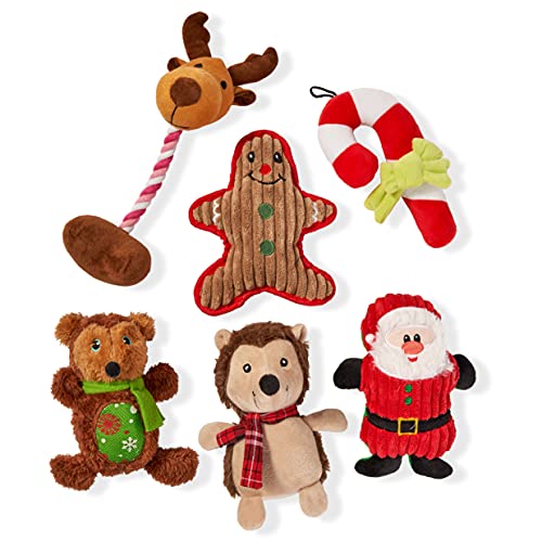 THE TWIDDLERS 6 Weihnachten Plüsch Hundespielzeug Kauspielzeug Quietschspielzeug - Geschenk für Haustiere von THE TWIDDLERS