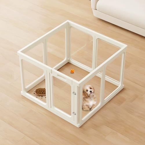 THEYFIRST Laufstall für kleine Hunde aus Acryl mit Tür, transparenter Haustier-Laufstall für den Innenbereich, einfach zu montieren, Welpenzaun für Kätzchen, Kaninchen, Kleintiere, Kunststoff THEYFIRST Laufstall für kleine Hunde aus Acryl mit Tür, transparenter Haustier-Laufstall für den Innenbereich, einfach zu montieren, Welpenzaun für Kätzchen, Kaninchen, Kleintiere, Kunststoff von THEYFIRST