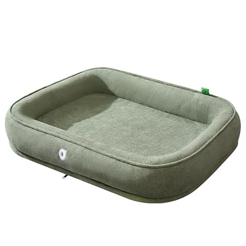 THGILNUS Avocado-Grünes Hundebett, Jahreszeiten-unabhängiges Waschbares Haustierbett mit Orthopedic Unterstützung, rutschfeste Öko-Hundematte für Große Hunde (XXL（90 * 72） cm) von THGILNUS