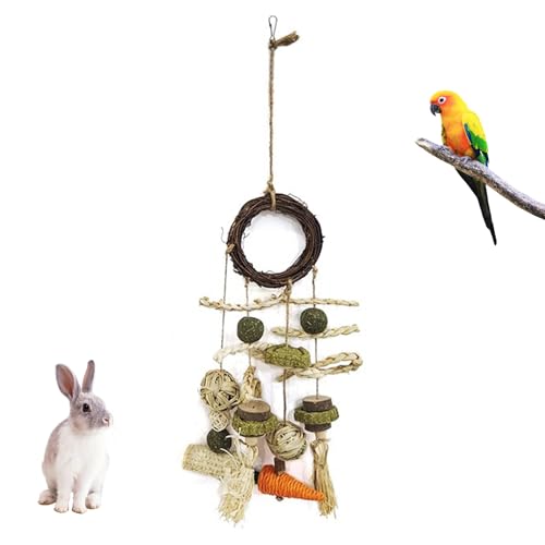 Natürliches Holzkauen Spielzeug Für Kaninchen Hamster Und Papageien Interaktion Mentale Stimulierung Von Pet Accessoires Mit Hängenden Design Kleintierkauen Spielzeug von THINCAN