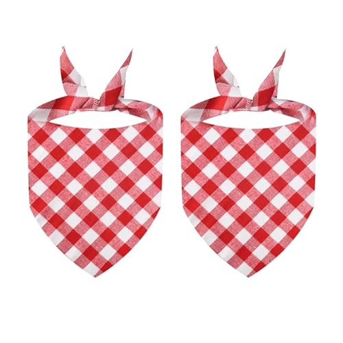 THINCAN 2PCS Katze Kostüm Schal Haustier Thanksgiving Bandanna Hund Reversible Plaids Bandanas von THINCAN