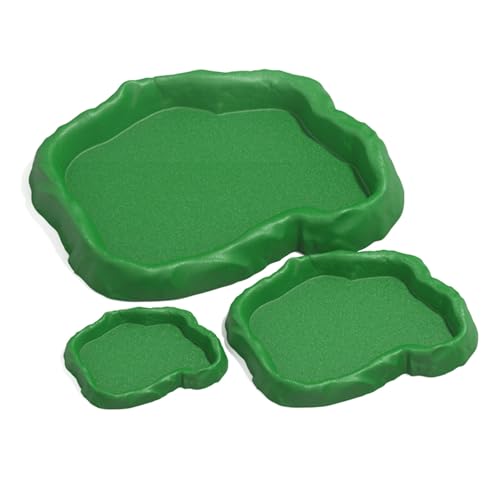 THINCAN Feeder Bath Bowl Mehrzwecknahrungswasserschale Mit Simulationsgestein Für Amphibien Haustiere Reptilien Lebensmittelgericht von THINCAN