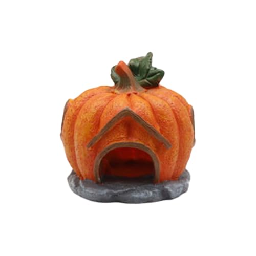 THINCAN Harzkürbis Aquarium Halloween Steinschmuck Für Fischtanks Sichere Lebensraumdesign Halloween Kürbisfische Versteck von THINCAN