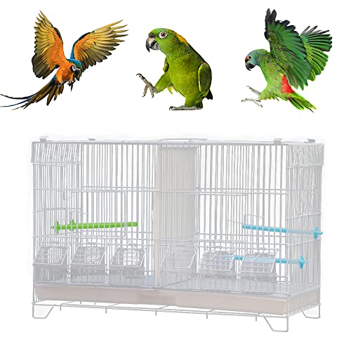Vogelkäfig, mit zentraler Trennwand, Schublade und Käfig für kleine bis mittelgroße Papageien (60 x 26 x 39,5 cm, weiß) von THINFAR