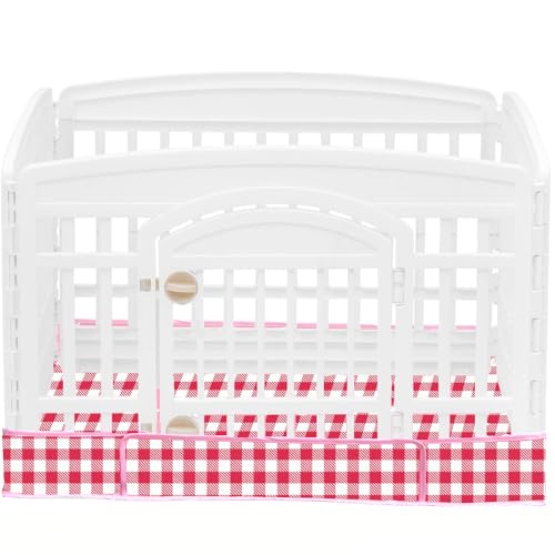 Hunde-Laufstall, Bodenpolster, passend für 91,4 cm, 4 Paneele, Haustier-Laufstall, Hundekäfig-Pad, Welpe, Reifen und Schlaufen-Design (Hinweis: Laufstall nicht im Lieferumfang enthalten) (RedCheck) von THINMUHAND