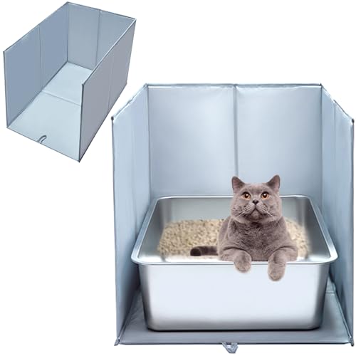 THINMUHAND Katzentoiletten-Gehäuse mit Spritzschutz und auslaufsicherem Design – großer Katzentoilettenschutz, abnehmbare und leicht zu reinigende Oberflächen (Größe (L x B x H): 61 x 43 x 40,6 cm von THINMUHAND