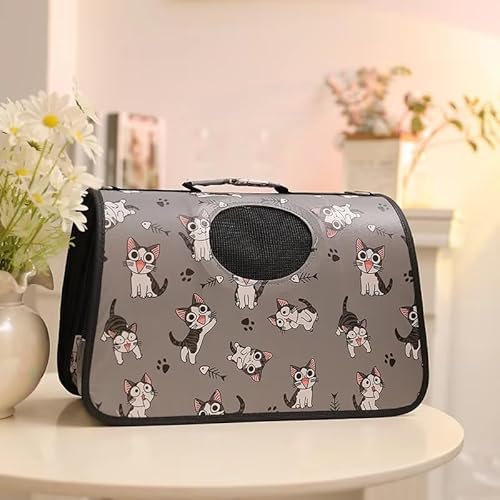 Tragbare Haustier-Tragetasche, Oxford-Tragetasche, atmungsaktive Outdoor-Tragetasche, Modell G0009, für kleine Hunde und Katzen, eine Umhängetasche, Haustier-Reisetasche (Grau) von THISTLE TRADING UK