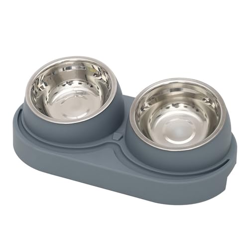 THOYBMO Haustiernapf Katzen Dog Cat Bowls rutschfest, Doppelnapf Aus Edelstahl Futter Wassernapf für Katzen Hunde Welpen,Gray THOYBMO Haustiernapf Katzen Dog Cat Bowls rutschfest, Doppelnapf Aus Edelstahl Futter Wassernapf für Katzen Hunde Welpen,Gray von THOYBMO