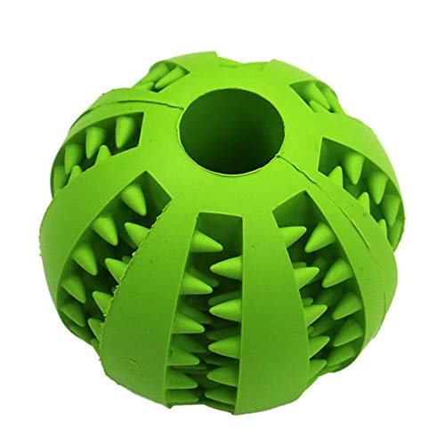 THREESS Haustier Hund Spielzeug Gummiball Spielzeug Lustige Interaktive Elastizität Ball Hund Kauen Spielzeug für Hund Hochwertige Zahnreinigung Ball 6 Farben, Grün, 7 cm von THREESS