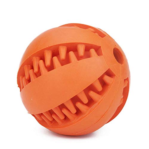 THREESS Haustier Hund Spielzeug Gummiball Spielzeug Lustige Interaktive Elastizität Ball Hund Kauen Spielzeug für Hund Hochwertige Zahnreinigung Ball 6 Farben, Orange, 7 cm von THREESS
