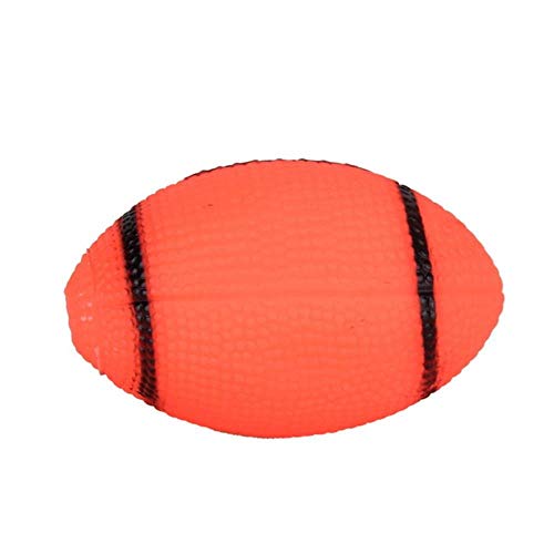 THREESS Hund Orange Quietschspielzeug Für Hund Kauspielzeug Kleines Gummi Quietschspielzeug für Rugbybälle, Wie abgebildet, 10 cm von THREESS
