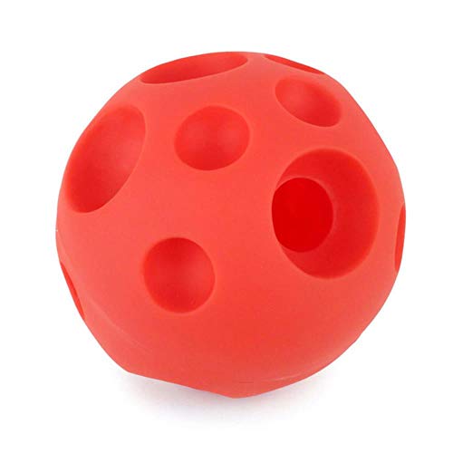 THREESS Hundespielball Interaktives Haustier Zahntraining Spielzeug Gummiball Kauspender Leckagefutter Blau Rot 7.5cm, 5,1 von THREESS