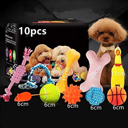 THREESS Puppy Dog Pet Kauspielzeug Geschenkset Pet Rope Toys Langlebige Baumwolle Saubere Zähne für kleine bis mittlere Hunde Spielzeug Katzen Heimtierbedarf, 10 STÜCKE, S von THREESS