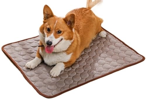Kühlmatte for Hunde, 2025 Neue Kühlmatte for Hunde, Kühlmatten for Haustiere Waschbar Tragbar Kühlpad for Haustiere for Den Außenbereich for Hunde Und Katzen for Zuhause Und Draußen(Brown,L) von THUCHENYUC