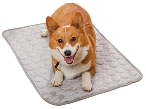Kühlmatte for Hunde, 2025 Neue Kühlmatte for Hunde, Kühlmatten for Haustiere Waschbar Tragbar Kühlpad for Haustiere for Den Außenbereich for Hunde Und Katzen for Zuhause Und Draußen(Grey,XL) von THUCHENYUC