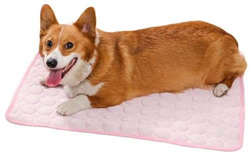 Kühlmatte for Hunde, 2025 Neue Kühlmatte for Hunde, Kühlmatten for Haustiere Waschbar Tragbar Kühlpad for Haustiere for Den Außenbereich for Hunde Und Katzen for Zuhause Und Draußen(Pink,M) von THUCHENYUC