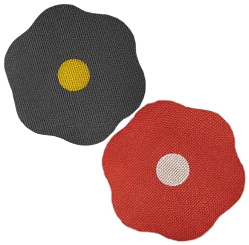 THUCHENYUC Blumen-Kratzpad for Katzen An Der Wand, Katzenkratzbrett Blumen-Kratzpad Selbstklebende Katzenkratzmatte 2-in-1 Pflaster- Und Hänge-Katzenkratzpads for Couch-Teppiche Türen(Black+Red) von THUCHENYUC