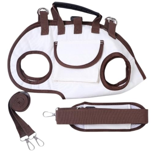 THUCHENYUC Ganzkörper-Hebegeschirr for Kleine Hunde, Freihändige Schultertrage for Yorkies, Haustier-Tragerucksack, Verstellbare, Atmungsaktive Westengurte Mit Kleiner Leckerli-Tasche(White,S) von THUCHENYUC