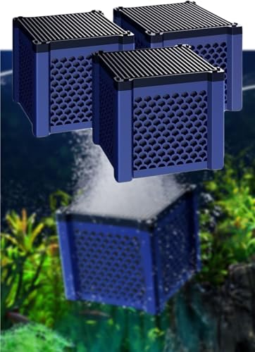 THUCHENYUC Pure Cube Wassertrogfilter, Aktivkohle for Teich Pferdekrippe/Aquarium Aktivkohlefiltermedium Wabenkohlewürfel Hocheffizient, Wiederverwendbar(3pcs) von THUCHENYUC