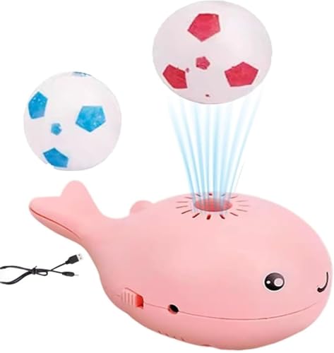 THUCHENYUC Schwimmendes Katzenspielzeug Mit Ball, Elektrisch 2-in-1 Walförmiges Schwimmendes Katzenspielzeug Interaktive Katzenspielzeugbälle Bewegungsaktivierter Walbläser Mit 2 Kleinen Bällen(Pink) von THUCHENYUC
