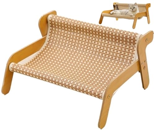 The Claw Lounge, 2-in-1-Katzenkratzbrett Und Liege, Schaukel-Katzenkratzbrett, Verschleißfestes Kratzbrett, Loungesessel, Haustierbetten for Hauskatzen, Katzen-Sisalstuhl(Cool mat Style) von THUCHENYUC
