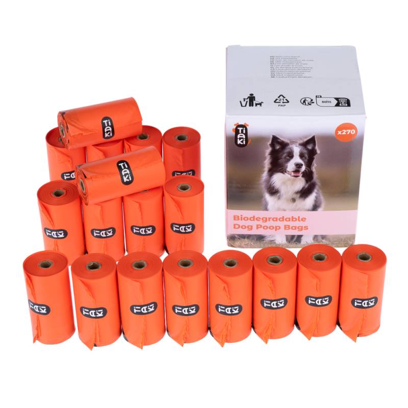 TIAKI Biologisch abbaubare Hundekotbeutel - 18 Rollen à 15 Beutel (270 Beutel) von TIAKI