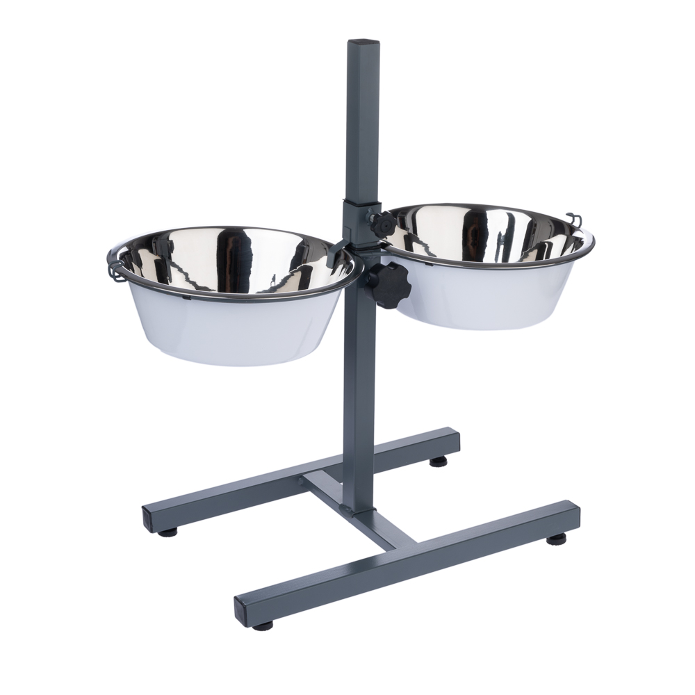 TIAKI Doppelnapf mit verstellbarem Ständer - 2 x 875 ml, Ø 17 cm von TIAKI
