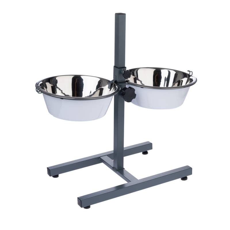 TIAKI Doppelnapf mit verstellbarem Ständer - 2 x 875 ml, Ø 17 cm von TIAKI
