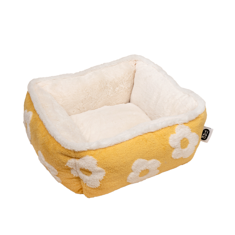 TIAKI Hundebett Flower - eckig: ca. L 47 x B 47 x H 21 cm von TIAKI