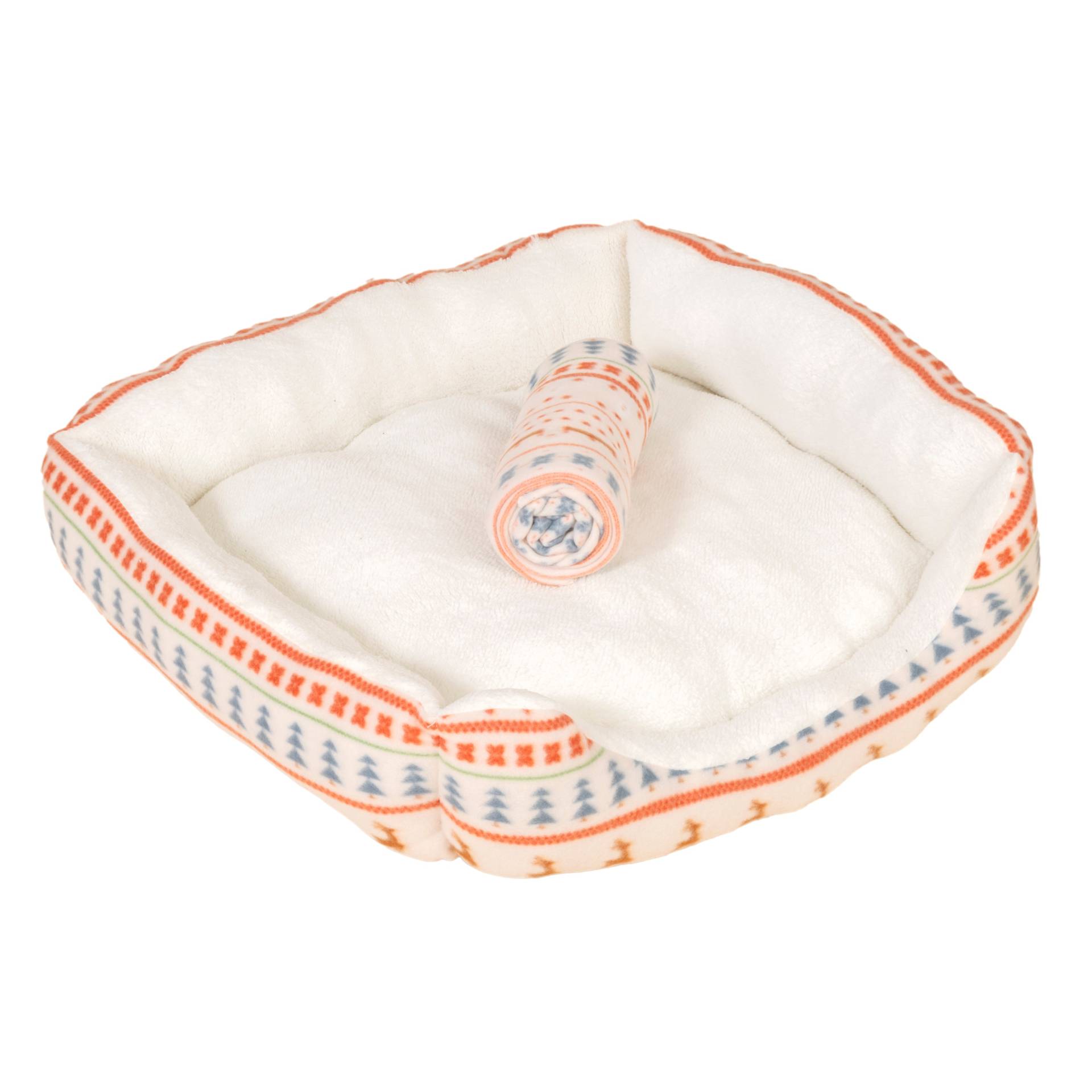 TIAKI Hundebett & Decke Nordic Winter - Größe M: L 72 x B 62 x H 17 cm von TIAKI