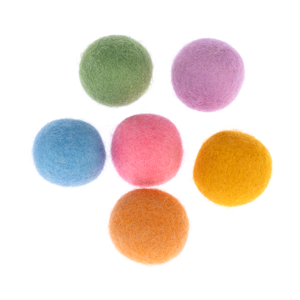 TIAKI Katzenspielzeug Filzbälle - 6er Set (je Ø 3 cm) von TIAKI