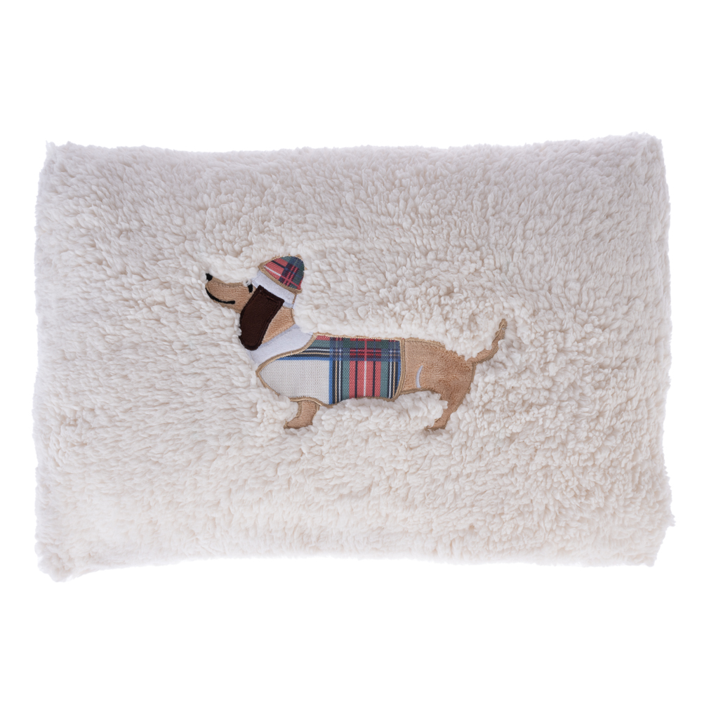 TIAKI Kissen Funny Winter Dog - L 50 x B 30 cm von TIAKI