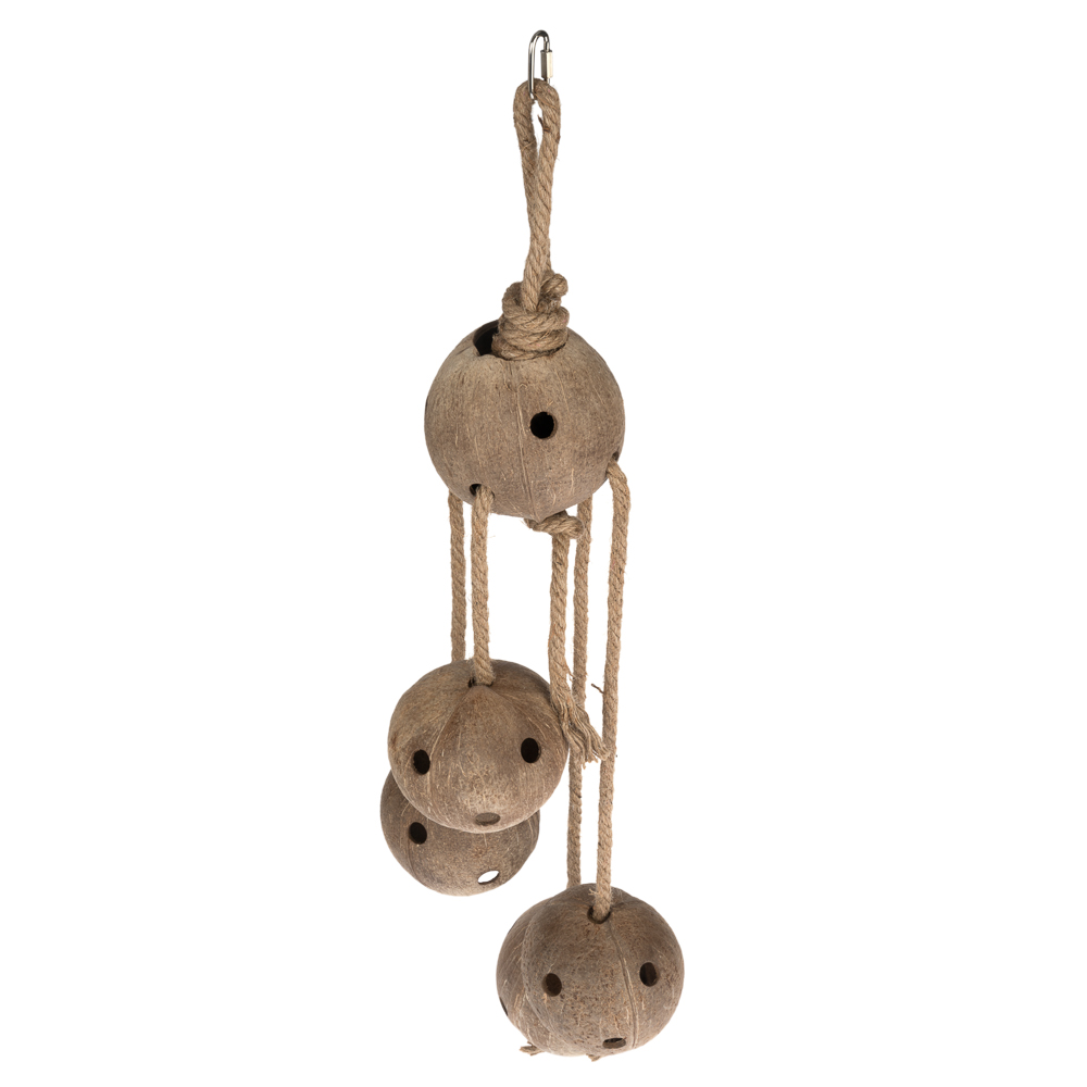 TIAKI Kokosnuss-Vogelspielzeug Swing & Forage - ca. L 84 x Ø 21 cm von TIAKI