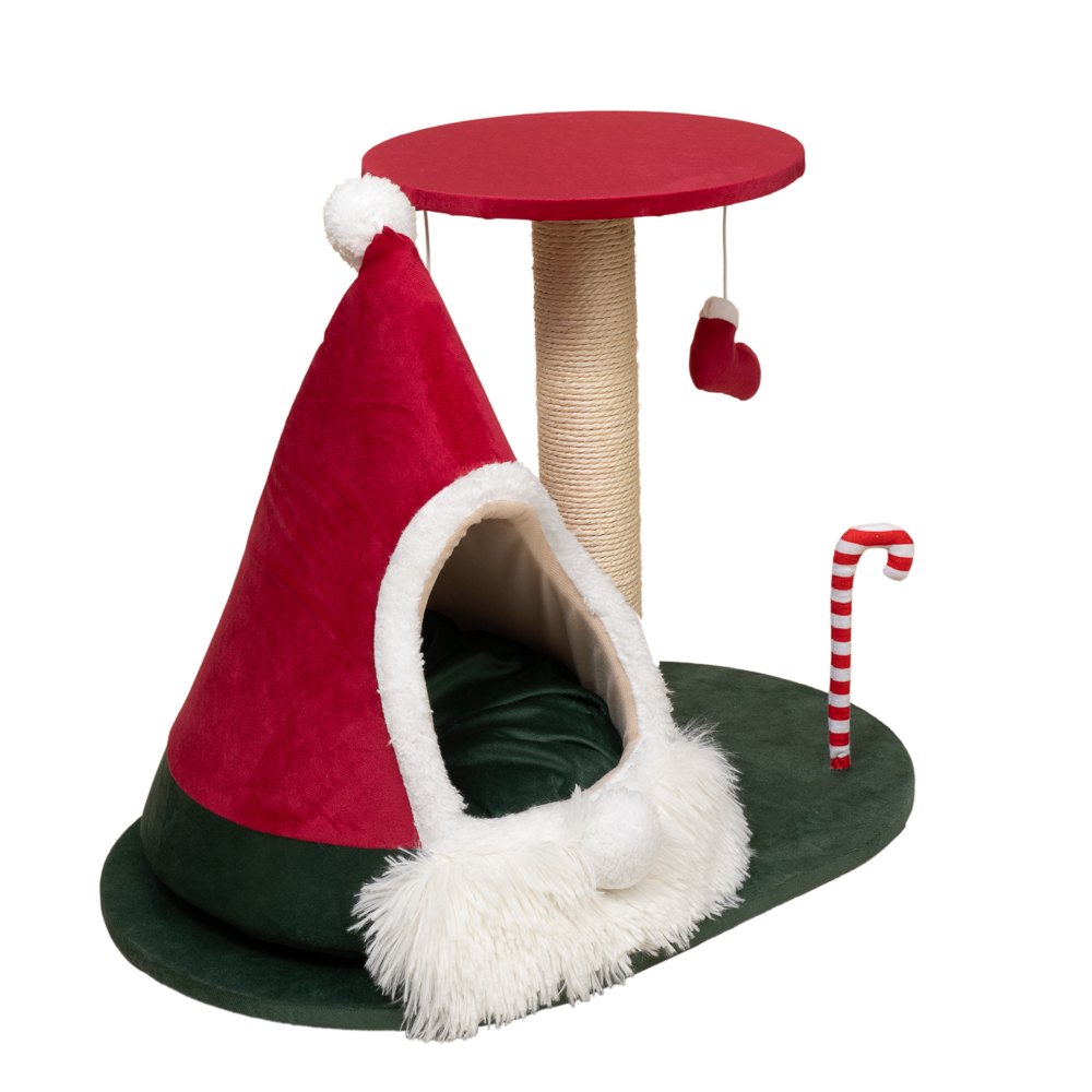 TIAKI Kratzbaum mit Weihnachts-Tipi - rot von TIAKI