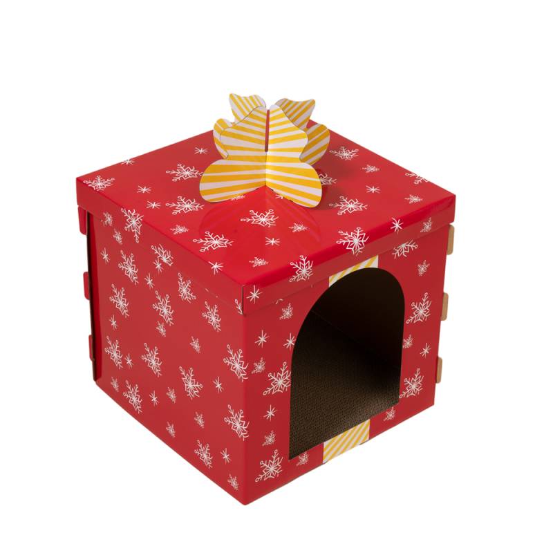 TIAKI Kratzmöbel Rote Geschenkbox - L 37,5 x B 37,5 x H 50 cm von TIAKI