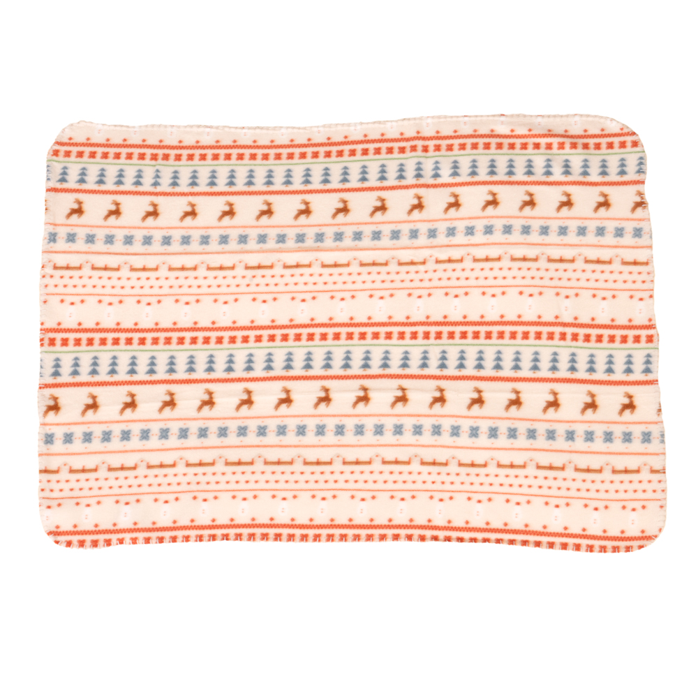TIAKI Kuscheldecke mit nordischem Wintermuster - Größe S: L 100 x B 70 cm von TIAKI