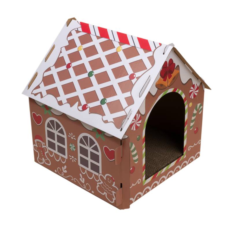 TIAKI Lebkuchenhaus für Katzen - L 37 x B 36 x H 40,5 cm von TIAKI