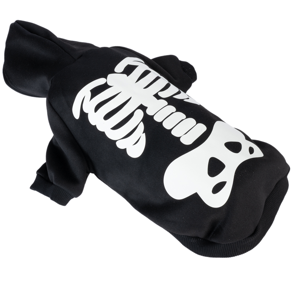 TIAKI Leuchtender Skelett-Hoodie für Hunde - Größe S: ca. 30 cm Rückenlänge von TIAKI