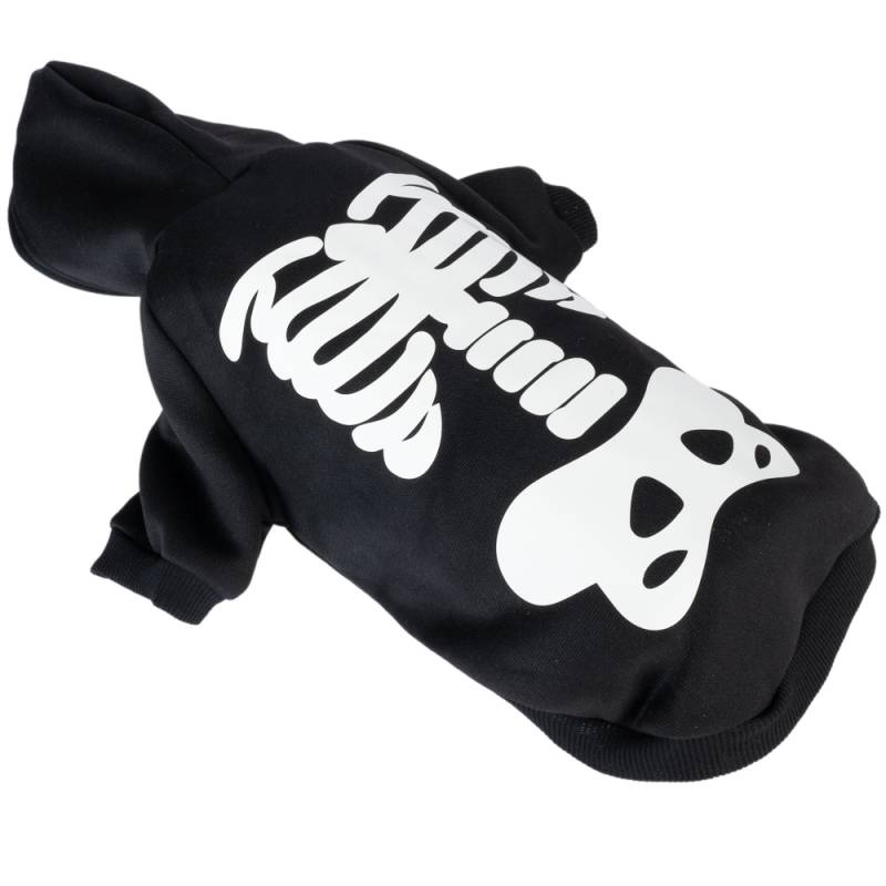 TIAKI Leuchtender Skelett-Hoodie für Hunde - Größe S: ca. 30 cm Rückenlänge von TIAKI