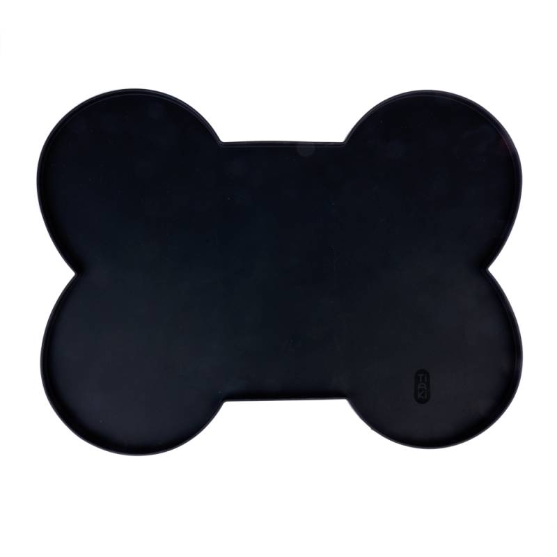 TIAKI Napfunterlage Knochen, schwarz - L 51 x B 38 x H 1 cm von TIAKI