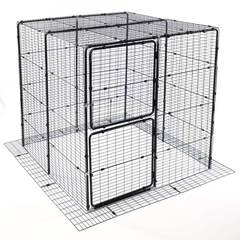 TIAKI Outdoor Katzengehege, schwarz - L 160 x B 160 x H 162 cm von TIAKI