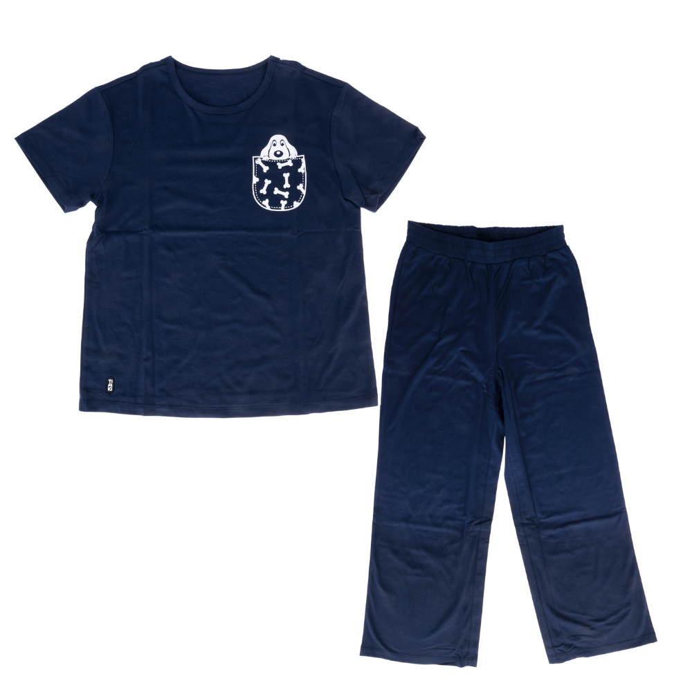 TIAKI Pet Parent Pyjama Pet Love - Größe S, dunkelblau von TIAKI