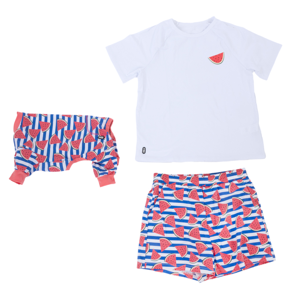 TIAKI Pet & Parent Pyjama im Partnerlook, Melone - Pyjama für Hundeeltern Größe L + passendes Hundeshirt Rückenlänge 30 cm TIAKI Pet & Parent Pyjama im Partnerlook, Melone - Pyjama für Hundeeltern Größe L + passendes Hundeshirt Rückenlänge 30 cm von TIAKI