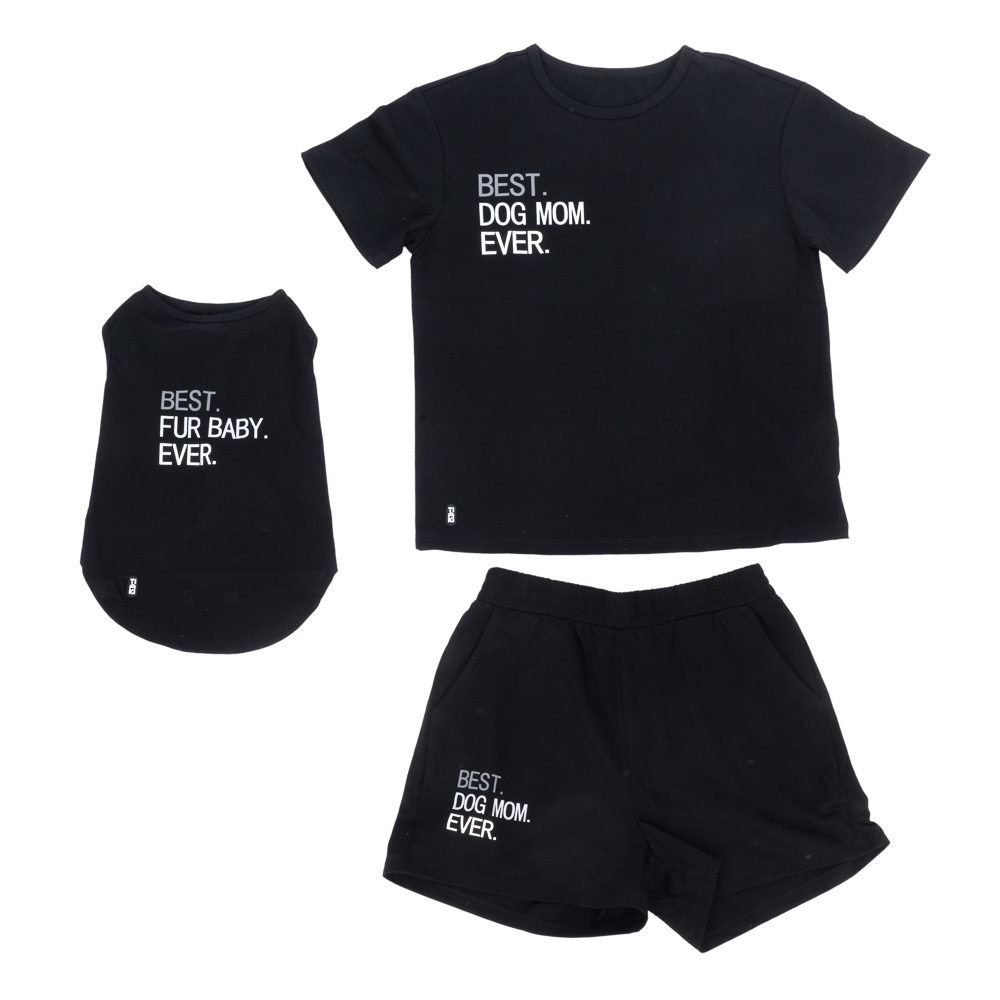 TIAKI Pet & Parent Pyjama im Partnerlook - Pyjama für Hundeeltern Größe S + passendes Hundeshirt Rückenlänge 40 cm von TIAKI