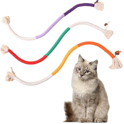 TIANNLINPY 3 x Indoor-Katzenspielzeug für Katzen, Kauseile für Katzen, um Langeweile zu lindern, interaktives Spielzeug, leises Spielzeug für Katzen, geeignet für Katzen, um ihre Zähne zu schleifen TIANNLINPY 3 x Indoor-Katzenspielzeug für Katzen, Kauseile für Katzen, um Langeweile zu lindern, interaktives Spielzeug, leises Spielzeug für Katzen, geeignet für Katzen, um ihre Zähne zu schleifen von TIANNLINPY