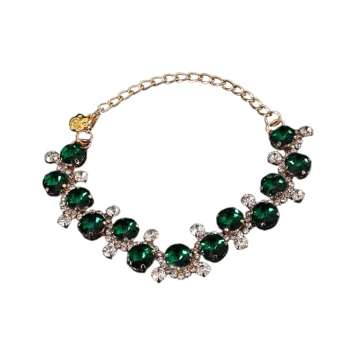 TIANQUXNGI Haustier-Hochzeits-Perlenhalsband, mit Strasssteinen besetzt, glitzernde Strasssteine, Hochzeitskostüm, Foto-Requisiten von TIANQUXNGI