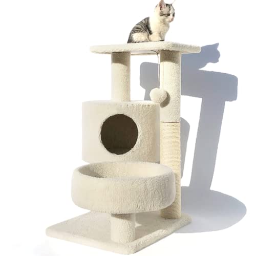 TIANYIA Katzenhaus Plüsch-Katzenbaum, bequeme Ruheplattform für Katzen, mehrfarbige Auswahl, Indoor-Katzenhöhle mit Kratzstämmen, Geschenke von TIANYIA