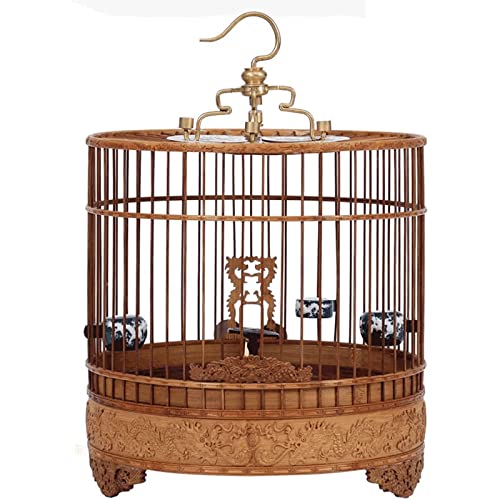 TIANYIA Transportkäfig Vintage Vogelkäfig Handgefertigter tragbarer Reise-Vogelkäfig mit Plattform Flight Vogelkäfig mit Haken & 3 Porzellanschalen Universal TIANYIA Transportkäfig Vintage Vogelkäfig Handgefertigter tragbarer Reise-Vogelkäfig mit Plattform Flight Vogelkäfig mit Haken & 3 Porzellanschalen Universal von TIANYIA