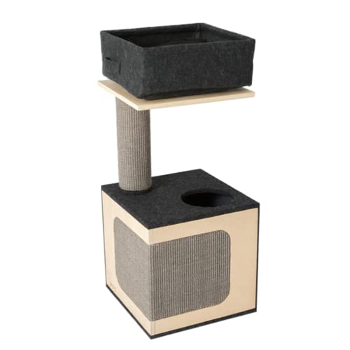 TIANYIA Verbesserter mehrstufiger Kratzbaum für Indoor-Katzen, multifunktionaler grauer Katzenturm, warmer und bequemer Sitzbereich für Spielausruhe, Aktivitätsbaum TIANYIA Verbesserter mehrstufiger Kratzbaum für Indoor-Katzen, multifunktionaler grauer Katzenturm, warmer und bequemer Sitzbereich für Spielausruhe, Aktivitätsbaum von TIANYIA